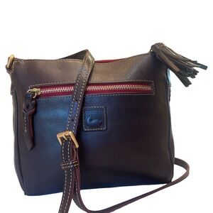 Dooney & Bourke Dark Chocolate Brown Florentine Crossbody Bag with Tassel
